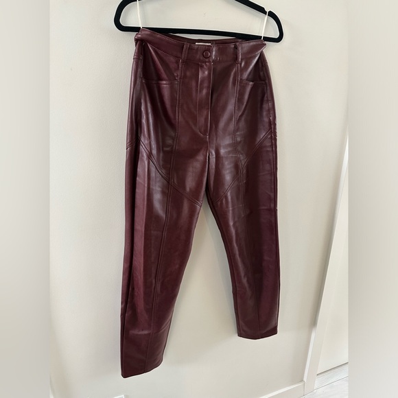 Wilfred Rebel Leather Pants in Red - Picture 1 of 4